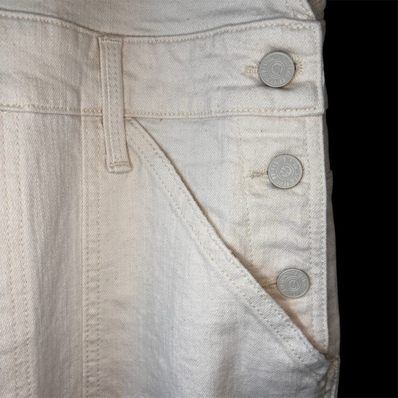 MOTHER Superior Overalls | Cream | Large | Wide Leg Denim - Picture 5 of 16